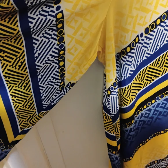 Ashley Stewart Navy and Mustard Romper - Picture 3 of 5